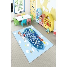 Pelangi Ekonomik Desenli Renkli Dijital Baskı Yıkanabilir Kaymaz Taban Modern Çocuk Halısı.(Süngersiz)