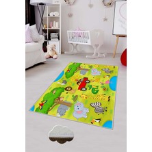 Pelangi Desenli Renkli Dijital Baskı Yıkanabilir Kaymaz Taban Modern Çocuk Halısı ve Yolluk.