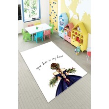 Pelangi Desenli Renkli Dijital Baskı Yıkanabilir Kaymaz Taban Modern Çocuk Halısı ve Yolluk.