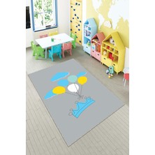 Pelangi Desenli Renkli Dijital Baskı Yıkanabilir Kaymaz Taban Modern Çocuk Halısı ve Yolluk.