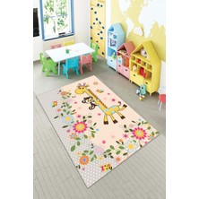 Pelangi Desenli Renkli Dijital Baskılı Yıkanabilir Kaymaz Taban Modern Mutfak Halısı (Süngersiz)