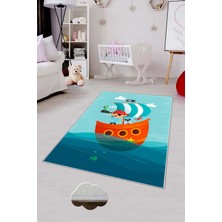 Pelangi Desenli Renkli Dijital Baskılı Yıkanabilir Kaymaz Taban Modern Mutfak Halısı (Süngersiz)