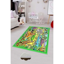 Pelangi Desenli Renkli Dijital Baskı Yıkanabilir Kaymaz Taban Modern Çocuk Halısı ve Yolluk.