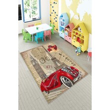 Pelangi Desenli Renkli Dijital Baskılı Yıkanabilir Kaymaz Taban Modern Mutfak Halısı (Süngersiz)