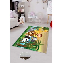 Pelangi Desenli Renkli Dijital Baskılı Yıkanabilir Kaymaz Taban Modern Mutfak Halısı (Süngersiz)