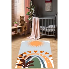 Pelangi Gökkuşağı Güneş Kalp Iskandinav Stil Yıkanabilir Kaymaz Taban Leke Tutmaz Çocuk Odası Halısık