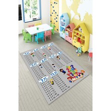 Pelangi Desenli Renkli Dijital Baskı Yıkanabilir Kaymaz Taban Modern Çocuk Halısı ve Yolluk.