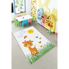 Pelangi Desenli Renkli Dijital Baskı Yıkanabilir Kaymaz Taban Modern Çocuk Halısı ve Yolluk.