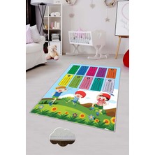 Pelangi Desenli Renkli Dijital Baskılı Yıkanabilir Kaymaz Taban Modern Mutfak Halısı (Süngersiz)