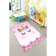 Pelangi Desenli Renkli Dijital Baskı Yıkanabilir Kaymaz Taban Modern Çocuk Halısı ve Yolluk.