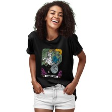 Darkhane Oğlak Burcu Siyah Unisex Tişört T-Shirt