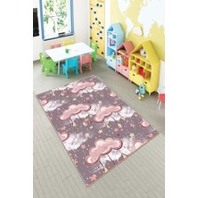 Pelangi Desenli Renkli Dijital Baskı Yıkanabilir Kaymaz Taban Modern Çocuk Halısı ve Yolluk.