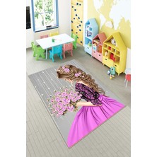 Pelangi Desenli Renkli Dijital Baskı Yıkanabilir Kaymaz Taban Modern Çocuk Halısı ve Yolluk.