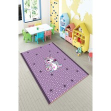 Pelangi Desenli Renkli Dijital Baskı Yıkanabilir Kaymaz Taban Modern Çocuk Halısı ve Yolluk.