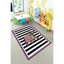 Pelangi Desenli Renkli Dijital Baskı Yıkanabilir Kaymaz Taban Modern Çocuk Halısı ve Yolluk.