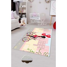 Pelangi Desenli Renkli Dijital Baskılı Yıkanabilir Kaymaz Taban Modern Mutfak Halısı (Süngersiz)