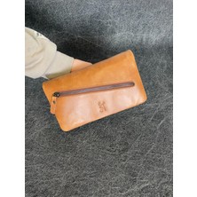 Sanat Leather SL-312 Hakiki Deri Çok Işlevli Özel Portföy Kartlık Bölmeli El Çantası 22,5 Cm×13,5 cm Sanat Leather