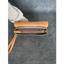 Sanat Leather SL-312 Hakiki Deri Çok Işlevli Özel Portföy Kartlık Bölmeli El Çantası 22,5 Cm×13,5 cm Sanat Leather