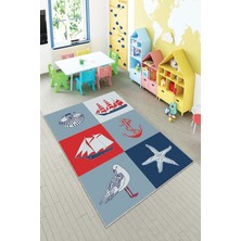 Pelangi Desenli Renkli Dijital Baskı Yıkanabilir Kaymaz Taban Modern Çocuk Halısı ve Yolluk.