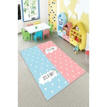 Pelangi Desenli Renkli Dijital Baskı Yıkanabilir Kaymaz Taban Modern Çocuk Halısı ve Yolluk.