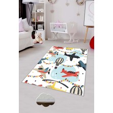 Pelangi Desenli Renkli Dijital Baskılı Yıkanabilir Kaymaz Taban Modern Mutfak Halısı (Süngersiz)