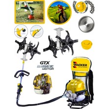 Pro Wacker Wacker Pro Germany Gtx Motor Ottorex 14 Hp Sırt Tipi Ot Çim Çalı Biçme Tırpanı + Akrobat Çapa Aparatı