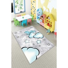 Pelangi Ekonomik Desenli Renkli Dijital Baskı Yıkanabilir Kaymaz Taban Modern Çocuk Halısı.(Süngersiz)