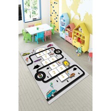 Pelangi Ekonomik Desenli Renkli Dijital Baskı Yıkanabilir Kaymaz Taban Modern Çocuk Halısı.(Süngersiz)