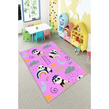 Pelangi Desenli Renkli Dijital Baskılı Yıkanabilir Kaymaz Taban Modern Mutfak Halısı (Süngersiz)