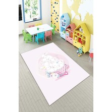 Pelangi Ekonomik Desenli Renkli Dijital Baskı Yıkanabilir Kaymaz Taban Modern Çocuk Halısı.(Süngersiz)