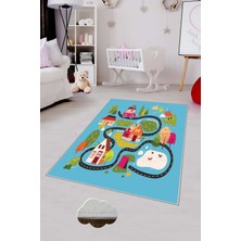 Pelangi Desenli Renkli Dijital Baskılı Yıkanabilir Kaymaz Taban Modern Mutfak Halısı (Süngersiz)