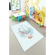 Pelangi Ekonomik Desenli Renkli Dijital Baskı Yıkanabilir Kaymaz Taban Modern Çocuk Halısı.(Süngersiz)