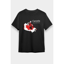 Darkhane Kanada Siyah Unisex Tişört T-Shirt