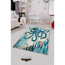 Pelangi Desenli Renkli Dijital Baskılı Yıkanabilir Kaymaz Taban Modern Mutfak Halısı (Süngersiz)