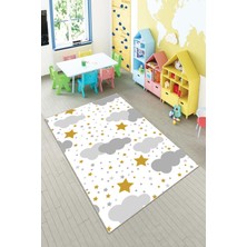 Pelangi Ekonomik Desenli Renkli Dijital Baskı Yıkanabilir Kaymaz Taban Modern Çocuk Halısı.(Süngersiz)