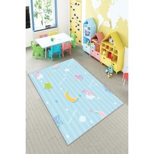 Pelangi Desenli Renkli Dijital Baskılı Yıkanabilir Kaymaz Taban Modern Mutfak Halısı (Süngersiz)