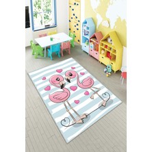 Pelangi Ekonomik Desenli Renkli Dijital Baskı Yıkanabilir Kaymaz Taban Modern Çocuk Halısı.(Süngersiz)