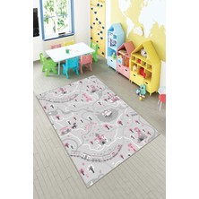 Pelangi Ekonomik Desenli Renkli Dijital Baskı Yıkanabilir Kaymaz Taban Modern Çocuk Halısı.(Süngersiz)