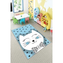 Pelangi Ekonomik Desenli Renkli Dijital Baskı Yıkanabilir Kaymaz Taban Modern Çocuk Halısı.(Süngersiz)