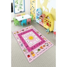 Pelangi Ekonomik Desenli Renkli Dijital Baskı Yıkanabilir Kaymaz Taban Modern Çocuk Halısı.(Süngersiz)