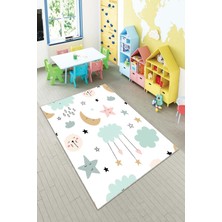 Pelangi Desenli Renkli Dijital Baskılı Yıkanabilir Kaymaz Taban Modern Mutfak Halısı (Süngersiz)