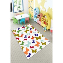 Pelangi Ekonomik Desenli Renkli Dijital Baskı Yıkanabilir Kaymaz Taban Modern Çocuk Halısı.(Süngersiz)