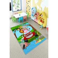 Pelangi Desenli Renkli Dijital Baskılı Yıkanabilir Kaymaz Taban Modern Mutfak Halısı (Süngersiz)