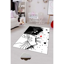 Pelangi Desenli Renkli Dijital Baskılı Yıkanabilir Kaymaz Taban Modern Mutfak Halısı (Süngersiz)