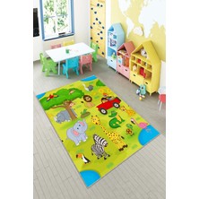 Pelangi Desenli Renkli Dijital Baskılı Yıkanabilir Kaymaz Taban Modern Mutfak Halısı (Süngersiz)