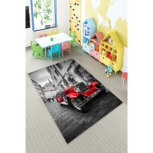 Pelangi Desenli Renkli Dijital Baskılı Yıkanabilir Kaymaz Taban Modern Mutfak Halısı (Süngersiz)