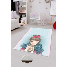 Pelangi Desenli Renkli Dijital Baskılı Yıkanabilir Kaymaz Taban Modern Mutfak Halısı (Süngersiz)