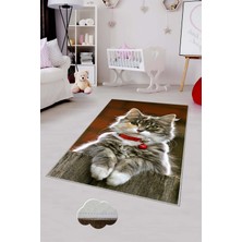 Pelangi Desenli Renkli Dijital Baskılı Yıkanabilir Kaymaz Taban Modern Mutfak Halısı (Süngersiz)