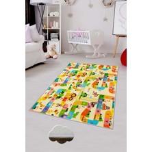 Pelangi Desenli Renkli Dijital Baskılı Yıkanabilir Kaymaz Taban Modern Mutfak Halısı (Süngersiz)