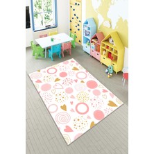 Pelangi Desenli Renkli Dijital Baskılı Yıkanabilir Kaymaz Taban Modern Mutfak Halısı (Süngersiz)